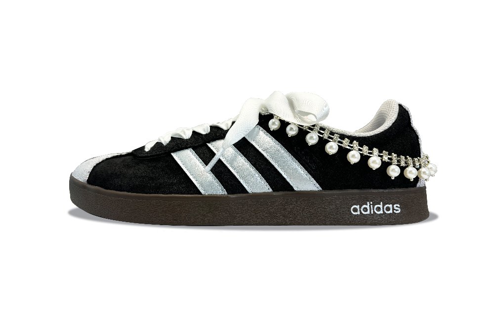 Adidas VL COURT 2.0 YDCC Black Swan Overture Abrasion Resistant Low Top Skateboard Shoes Unisex Black