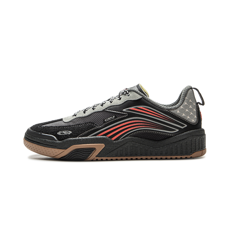 Staple x LiNing Support Lightweight Rebound Low Top Casual Shoes Unisex Black Silver Fox Gray