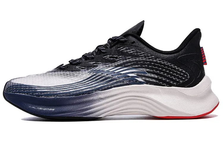 Anta Edge Shock Absorbers Slip Resistant Abrasion Resistant Breathable Low top Running Shoes Men's Blue Black