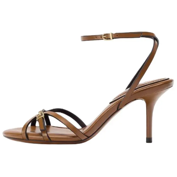 ZARA One Strap Sandals 7.5cm Women's Brown купить в интернет-магазине Yoocart с быстрой доставкой по России.