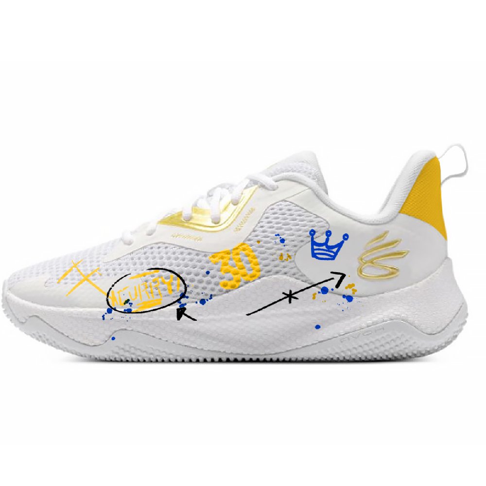 Under Armour Curry Splash 3 Anti-Slip Wear-Resistant Low-Top Basketball Shoes Men's White