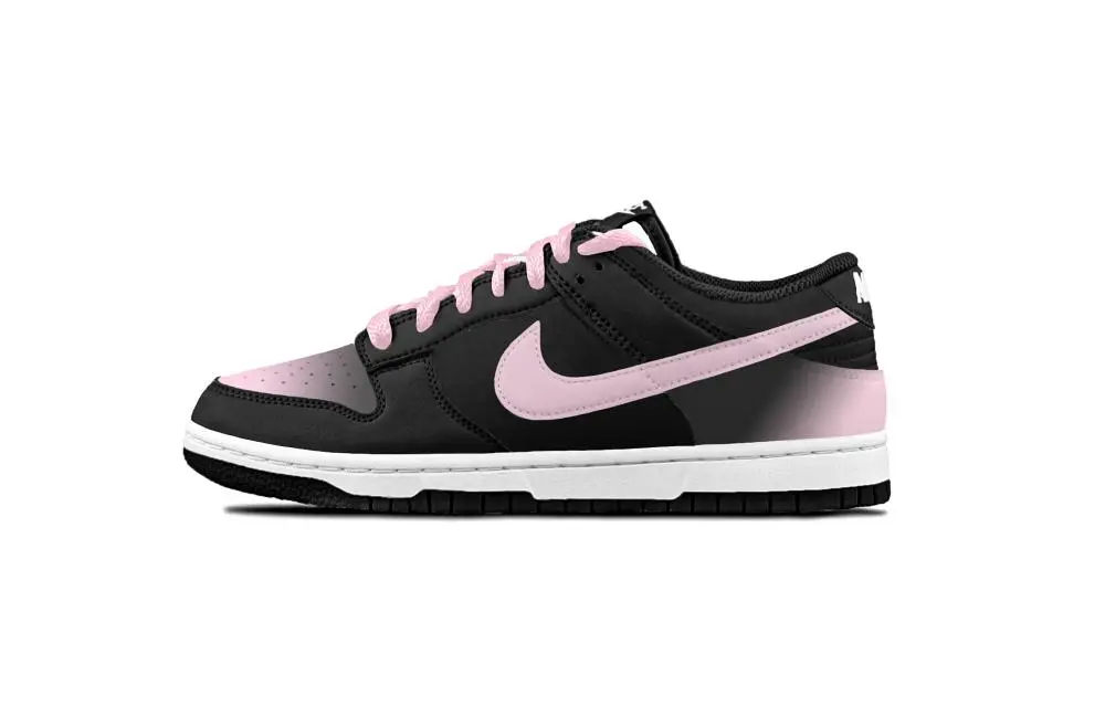 Nike Dunk Cushioning, Wear Resistant Low top Skateboard Shoes Unisex Black Pink