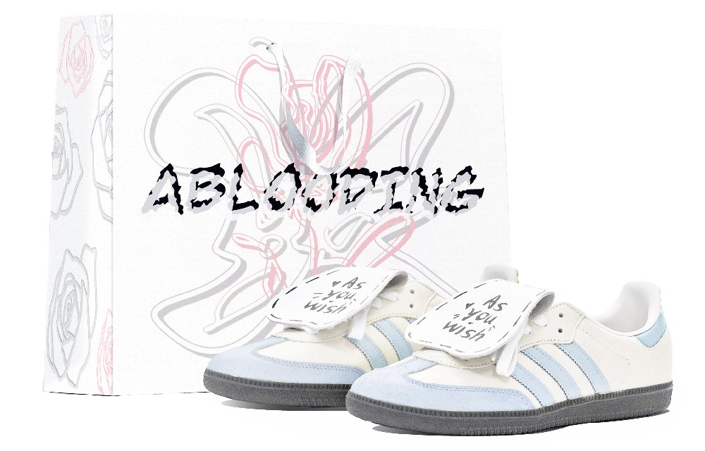 Adidas Originals Samba OG ABLOODING Milk Blue Cream Puff Slip-Resistant Cushioning Low-Top Skateboard Shoes Unisex Blue