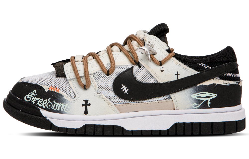 Nike Air Dunk Jumbo End Star Anti-Slip Wear-Resistant Low-Top Skateboard Shoes Men's Beige White Black Gray
