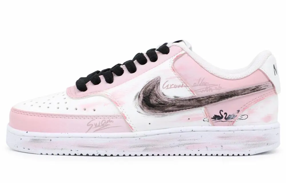 Nike Court Vision 1 Low top Skateboard Shoes Men's Pink White