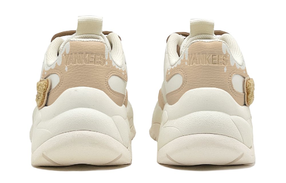 MLB Big Ball Chunky Anti Slip Wear Resistant Low Top Chunky Sneakers Unisex White Brown