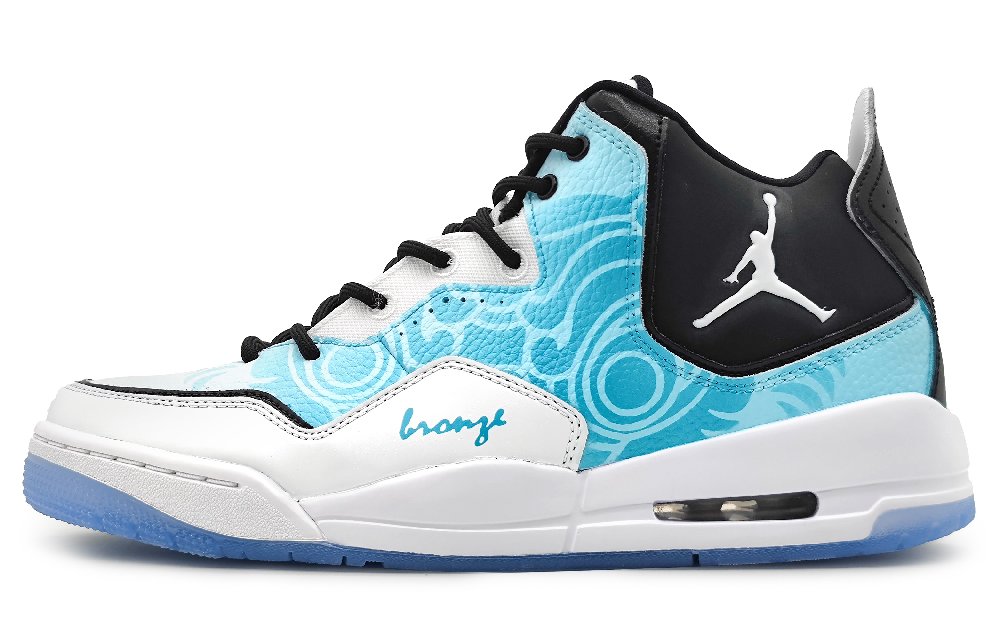 Jordan Courtside 23 Wear-Resistant Slip-Resistant Mid-Top Vintage Basketball Shoes Men's Black Blue