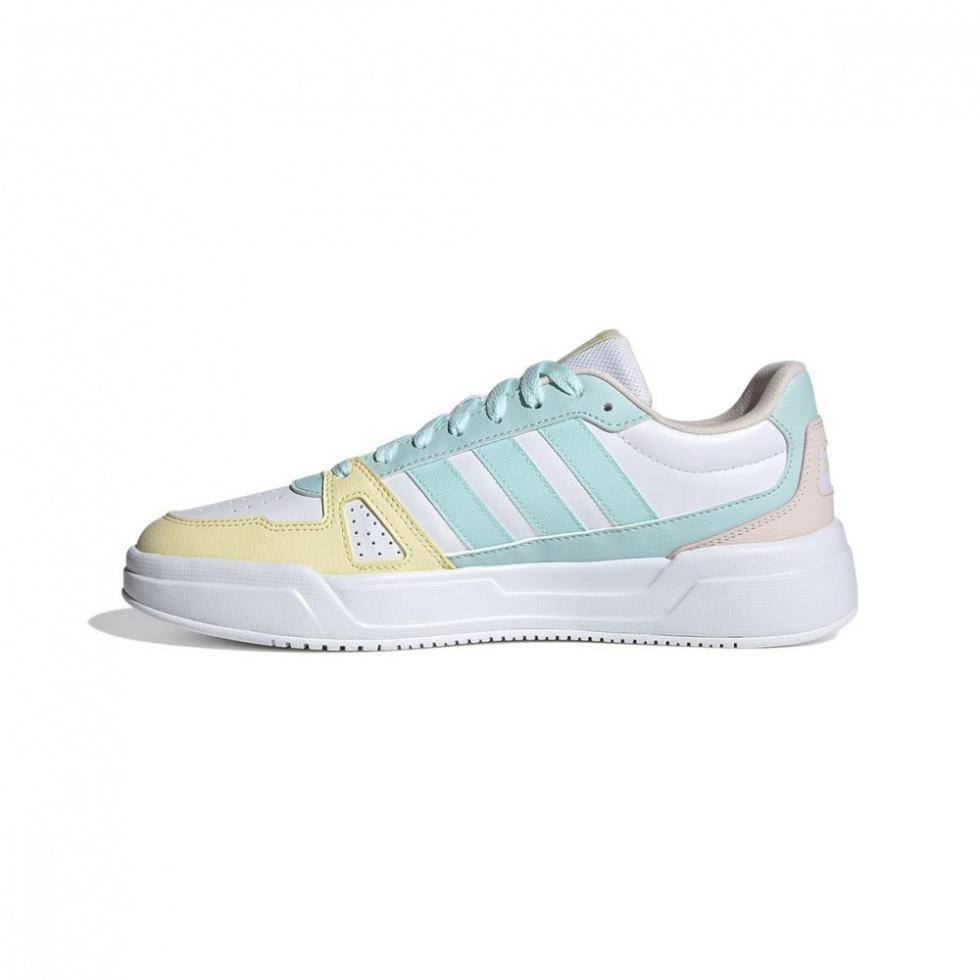 Adidas Breathable And Sweat-absorbent Low-Top Skateboard Shoes Women's White Cyan Yellow Pink