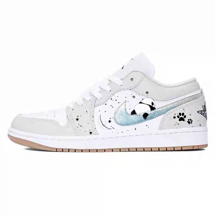 JORDAN Air Jordan 1 Vintage Basketball Shoes Unisex Low top White/Gray