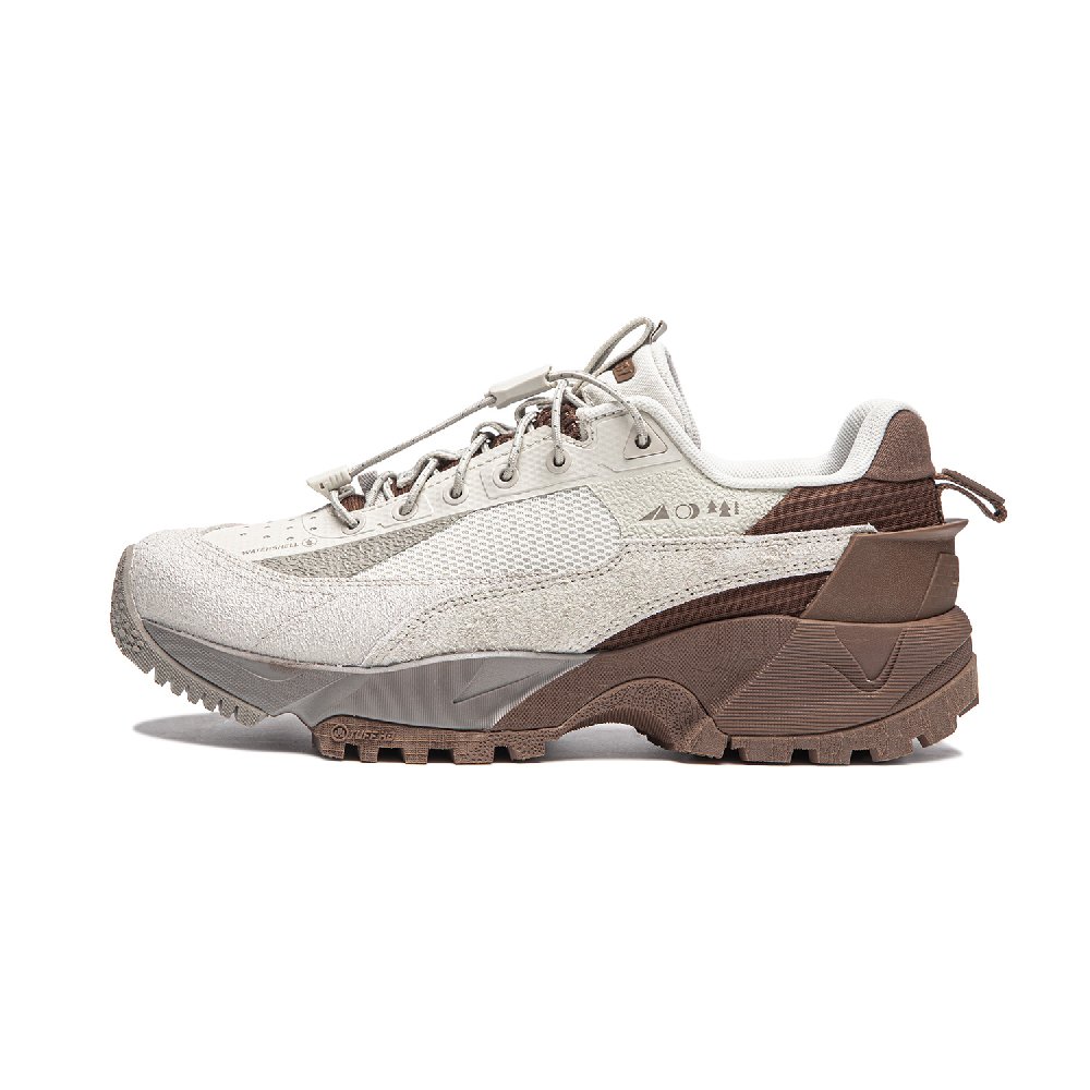 LiNing CF Hiking Pro Water-Resistant Low-Top Casual Shoes Women's Gray Brown
