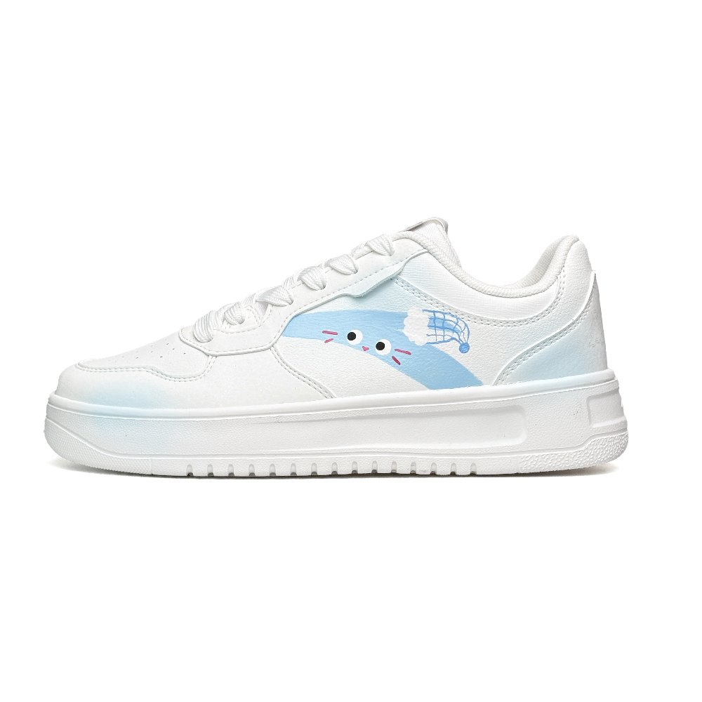 Anta Relaxed Slip Resistant Abrasion Resistant Shock Absorbers Low Top Skateboard Shoes Unisex White Blue