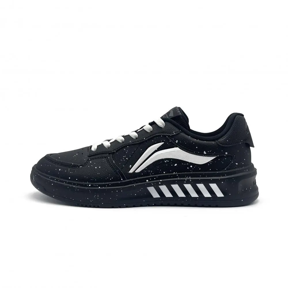 LiNing Lantern Festival Cushioning, Wear Resistant Low top Skateboard Shoes Men's Black White