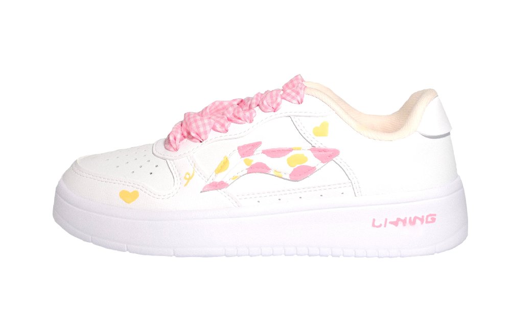 LiNing Pontoon Boats Abrasion Resistant Shock Absorbers Low Top Skateboard Shoes Women's White