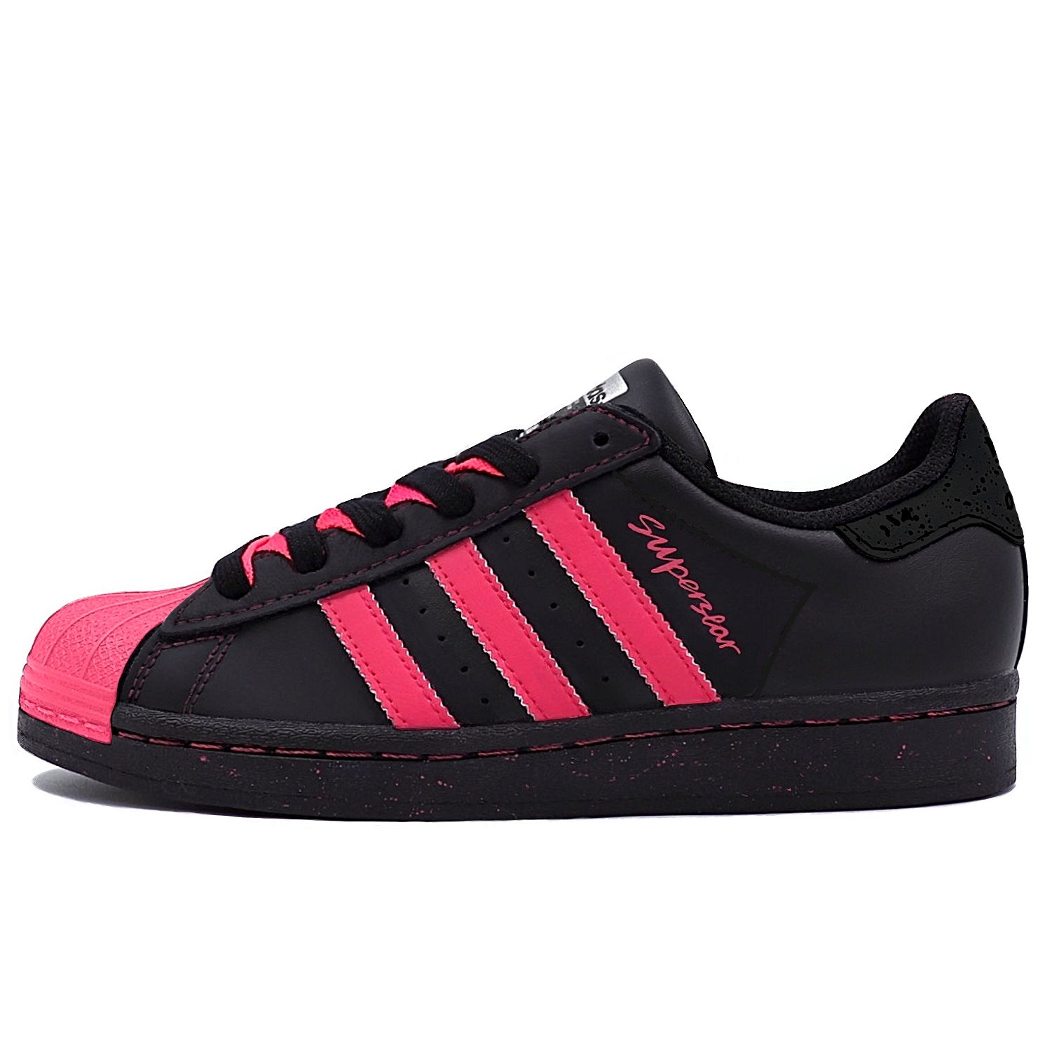 Adidas Originals Superstar 2 Skateboard Shoes Unisex Low top Black/Rose Red