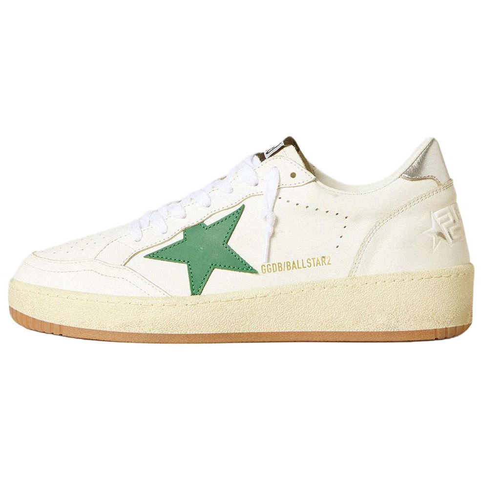 Golden Goose Ball Star 2 Height Increasing Low top Skateboard Shoes Women's Green Star Silver Tail