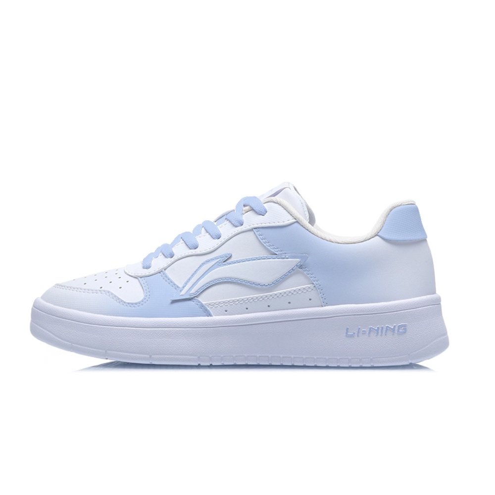 LiNing Pontoon Boats Slip Resistant, Lightweight, And Breathable Low Top Skateboard Shoes Unisex White Blue