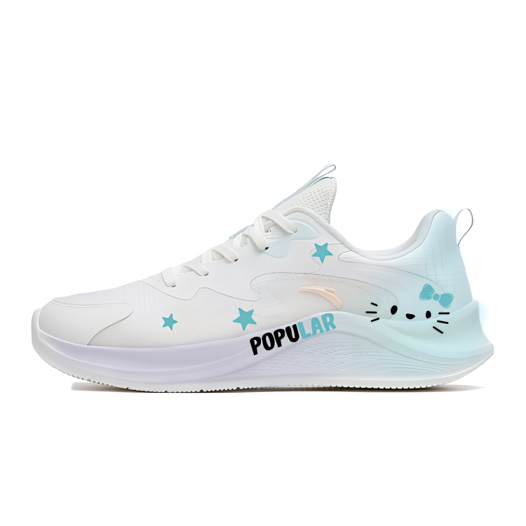 Anta Walk Cushioning, Slip Resistant, And Abrasion Resistant Low Top Casual Sprint Running Shoes Women's White