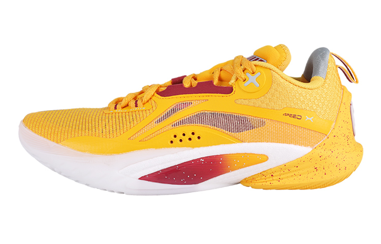 LiNing Speed 10 Shock Absorbers Slip Resistant Abrasion Resistant Breathable Low top Basketball Shoes Men's Yellow