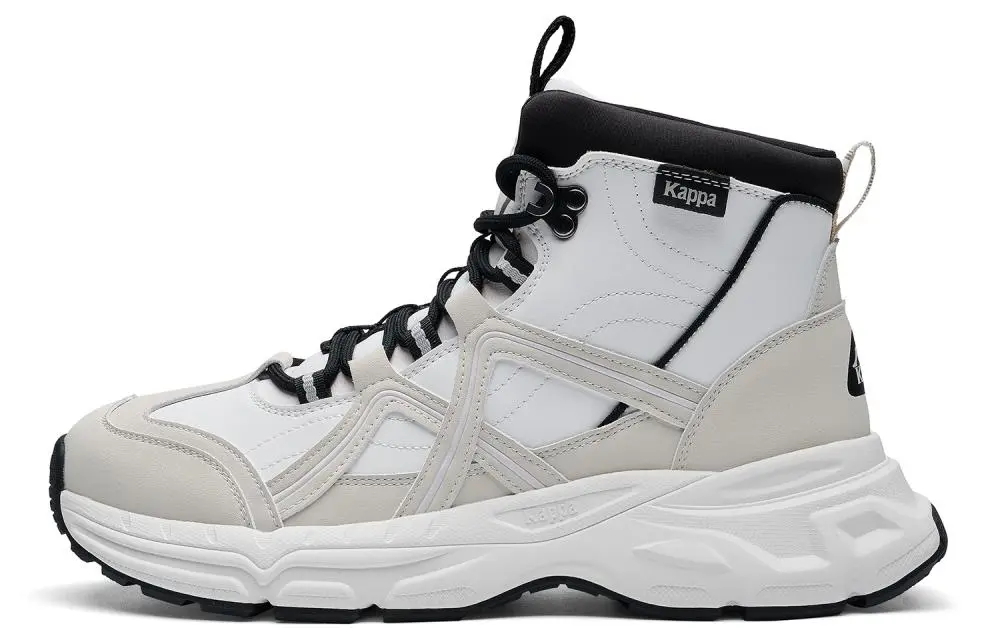 Kappa Slip Resistant And Abrasion Resistant Coverage High Top Outdoor Shoes Unisex Black White