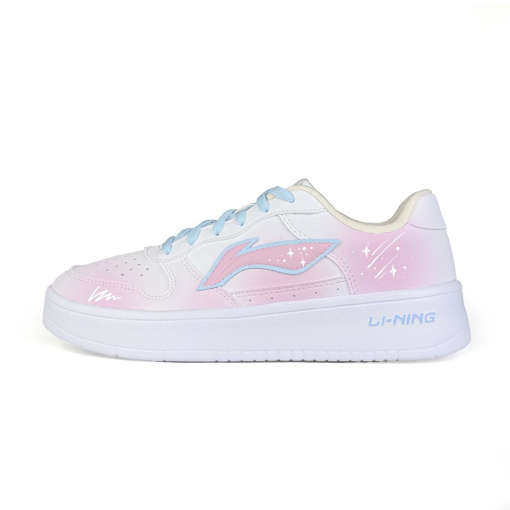 LiNing Pontoon Boats Non slip Lightweight Low Top Skateboard Shoes Women's Pink