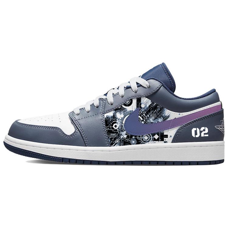 JORDAN Air JORDAN 1 Vintage Basketball Shoes Men Low-Top Blue White
