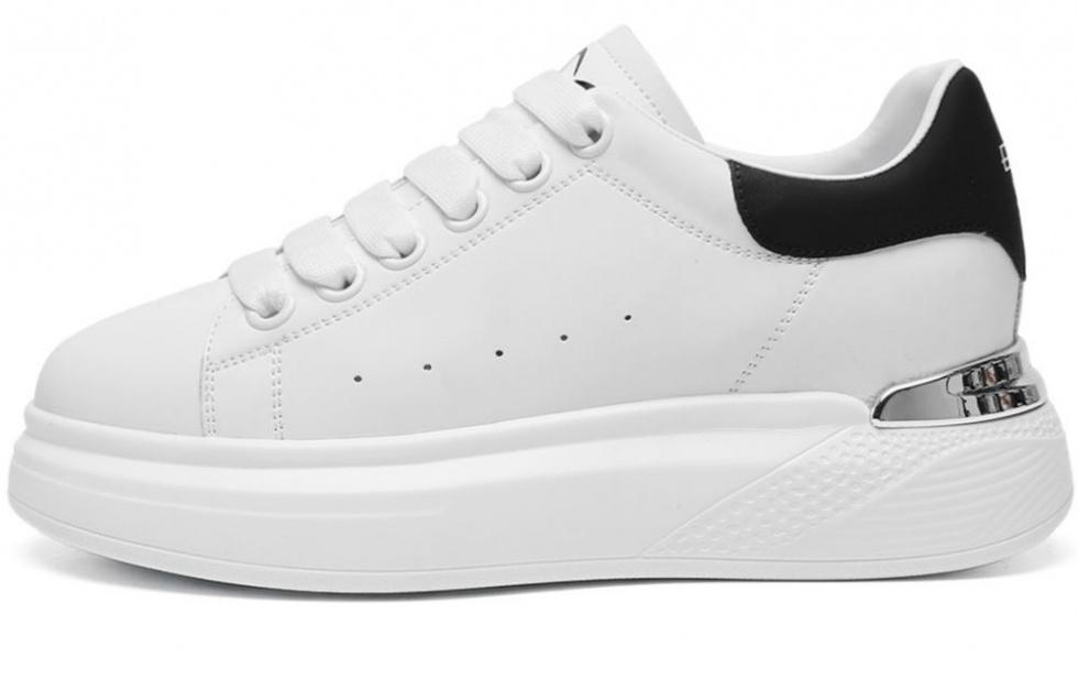 EBLAN Low Top Stylish Skateboarding Shoes Unisex White Black