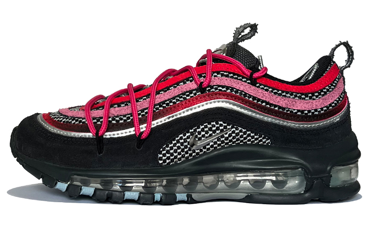 Nike Air Max 97 Freud Cushioned Slip-Resistant Lightweight Low-Top Casual Shoes Women's Black Pink