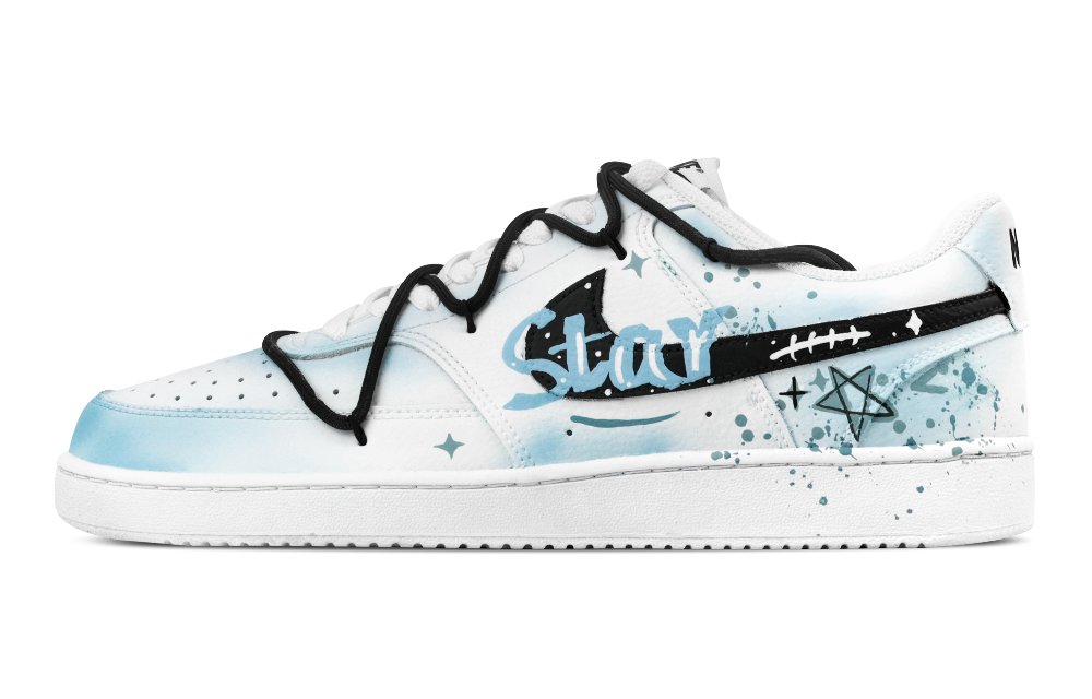 Nike Court Vision 1 Starry Sky Hunting Abrasion Resistant Low Top Skateboard Shoes Men's Sky Blue