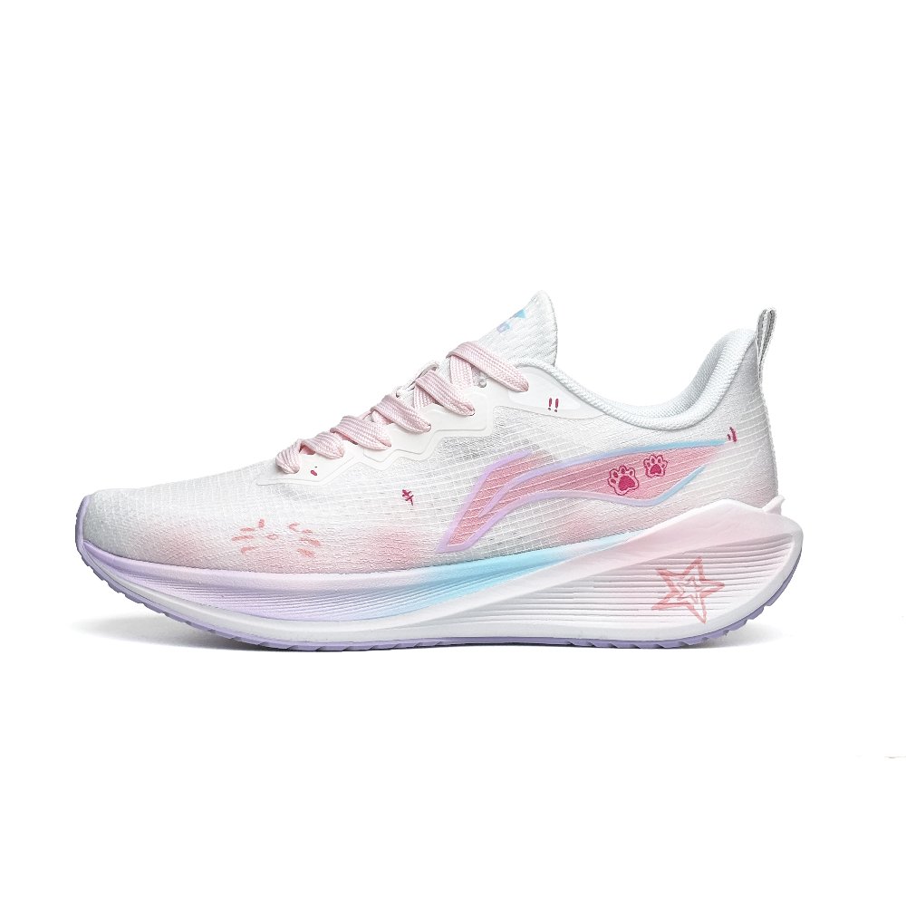 LiNing Wuyue Anti Slip Wear Resistant Low Top Casual Running Shoes Women's White Pink