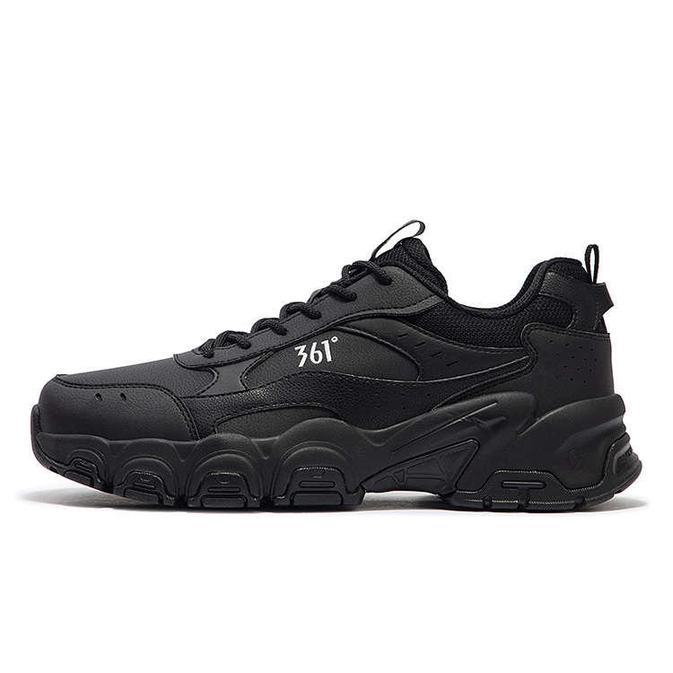 361° Deer 2 Anti Slip Wear Resistant Low Top Casual Shoes Men's Obsidian Black Deep Iron Gray