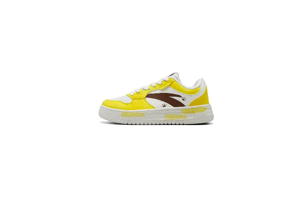 Anta Relaxed Anti Slip Wear Resistant Low Top Skateboard Shoes Women's Yellow Brown