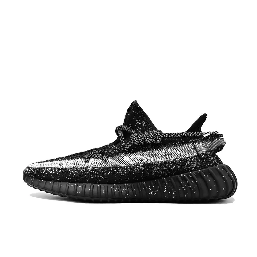 Adidas Originals Yeezy Boost 350 V2 Baby's Breath Star Track Abrasion Resistant Low top Casual Shoes Unisex Black