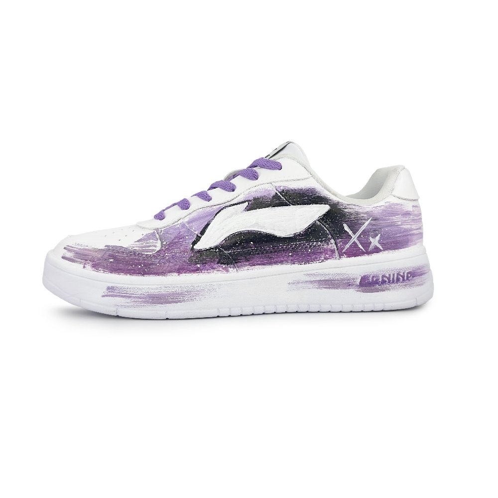 LiNing Pontoon Boats Slip Resistant, Abrasion Resistant, Breathable Low top Skateboard Shoes Men's Purple