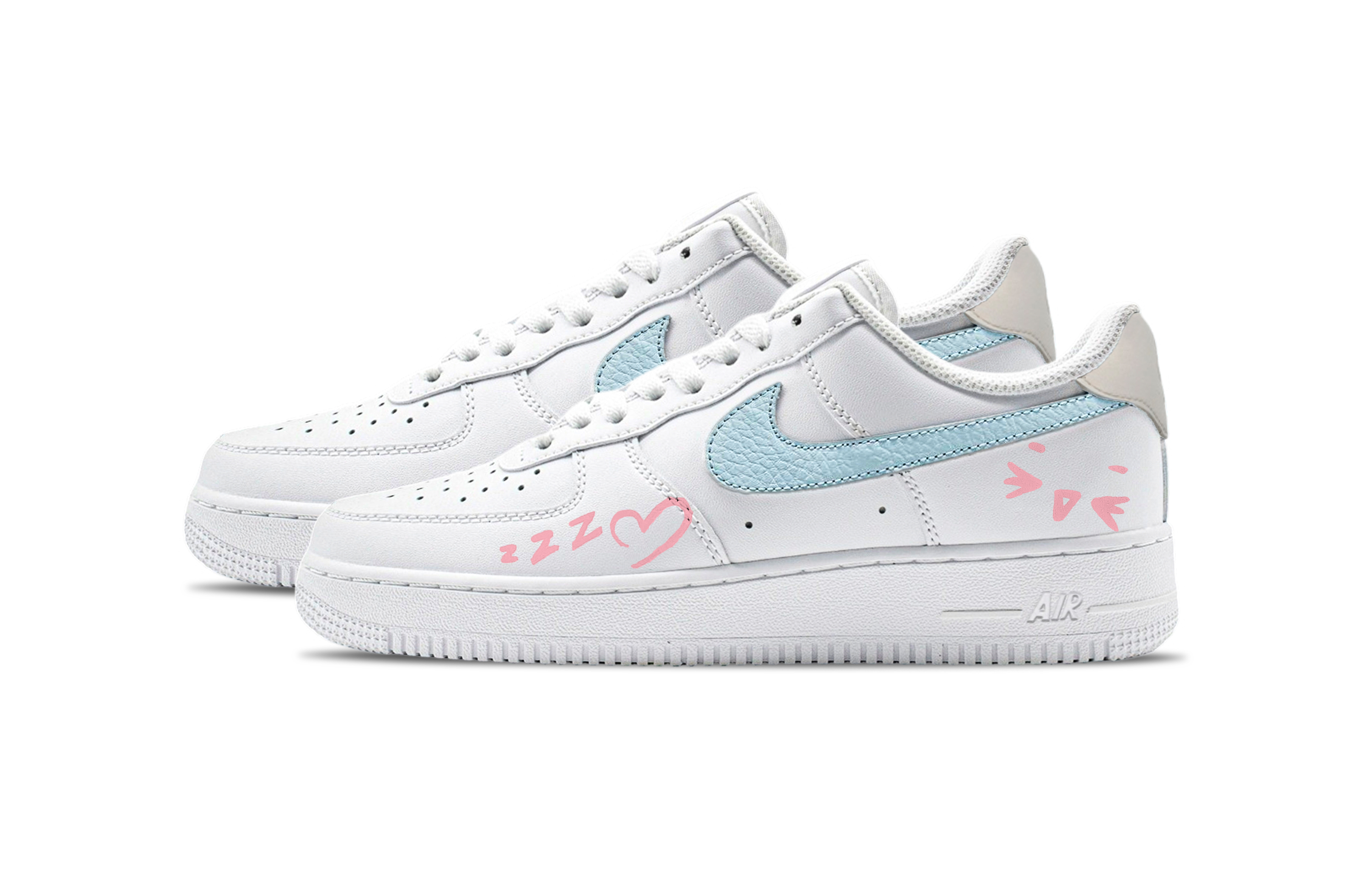 Nike Air Force 1 Sea Salt Blue Abrasion Resistant Low top Skateboard Shoes Unisex White Blue купить в интернет-магазине Yoocart с быстрой доставкой по России.