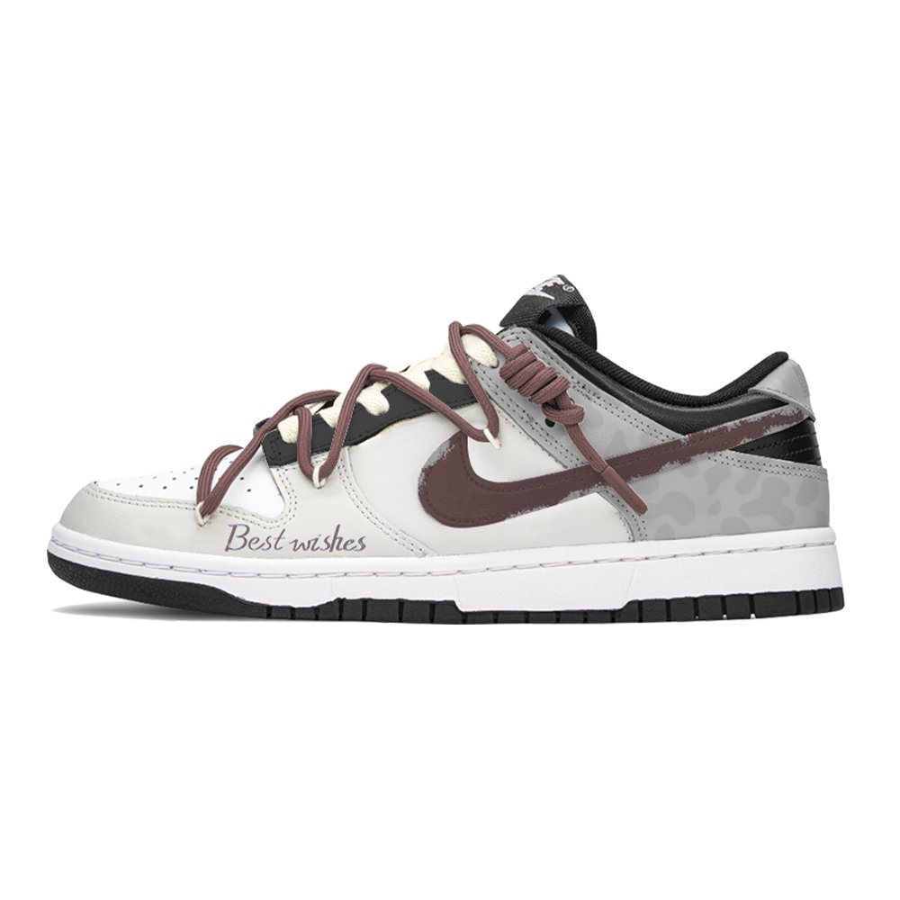 Nike Dunk Abrasion-Resistant Low-Top Skateboard Shoes Unisex Gray White