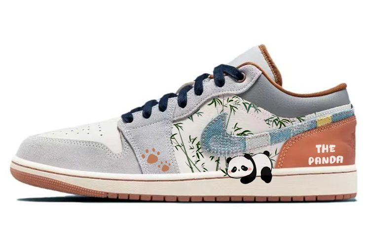 Jordan Air Jordan 1 Cushioning Anti-Slip Wear-Resistant Breathability Low-Top Vintage Basketball Shoes Men's White Blue