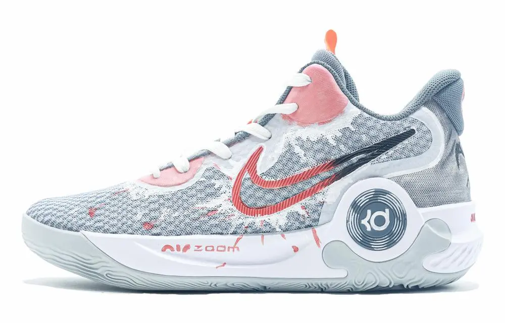 Nike KD Trey 5 IX Abrasion Resistant Mid Top Basketball Shoes Men's Gray Orange
