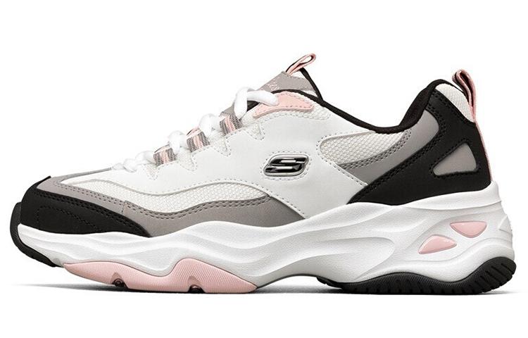 Skechers D'Lites Low Dad Shoes White/Black/Pink Women's