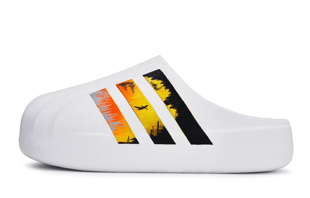 Adidas Originals AdiFOM SUPERSTAR MULE Abrasion Resistant Closed Toe Slippers Unisex Black White Orange Yellow