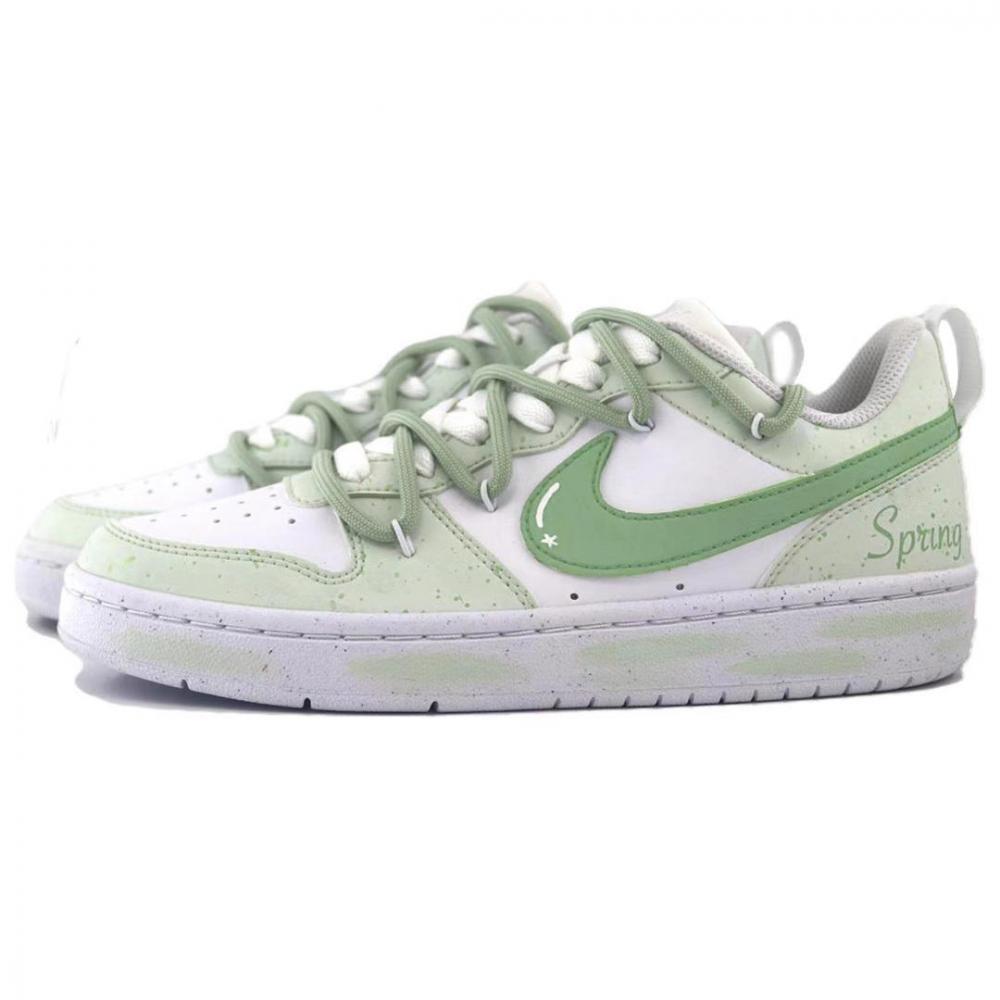 Nike Court Borough Spring Sea And Bright Moon Anti Slip Wear Resistant Low Top Skateboard Shoes GS White Green купить в интернет-магазине Yoocart с быстрой доставкой по России.