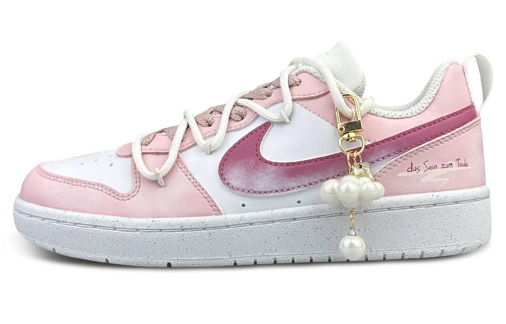 Nike Court Borough Low-Top Skateboard Shoes GS White Pink