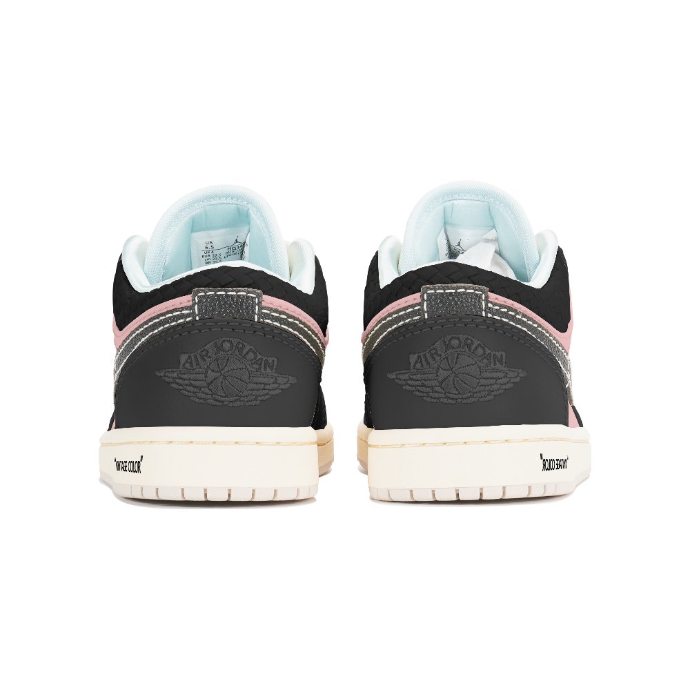 Jordan Air Jordan 1 Wear-Resistant Low-Top Vintage Basketball Shoes Women's Black Pink