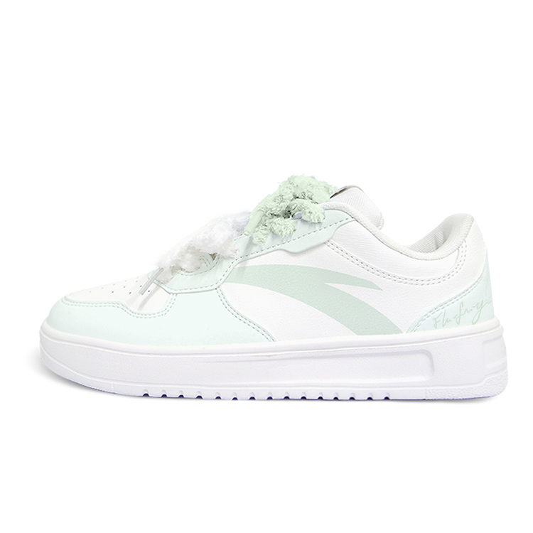 Anta Relaxed Anti Slip Wear Resistant Low Top Skateboard Shoes Unisex White Green