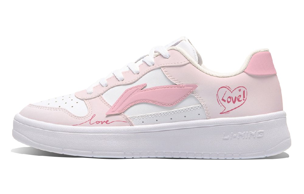 LiNing Pontoon Boats Abrasion Resistant Shock Absorbers Low Top Skateboard Shoes Women's Pink