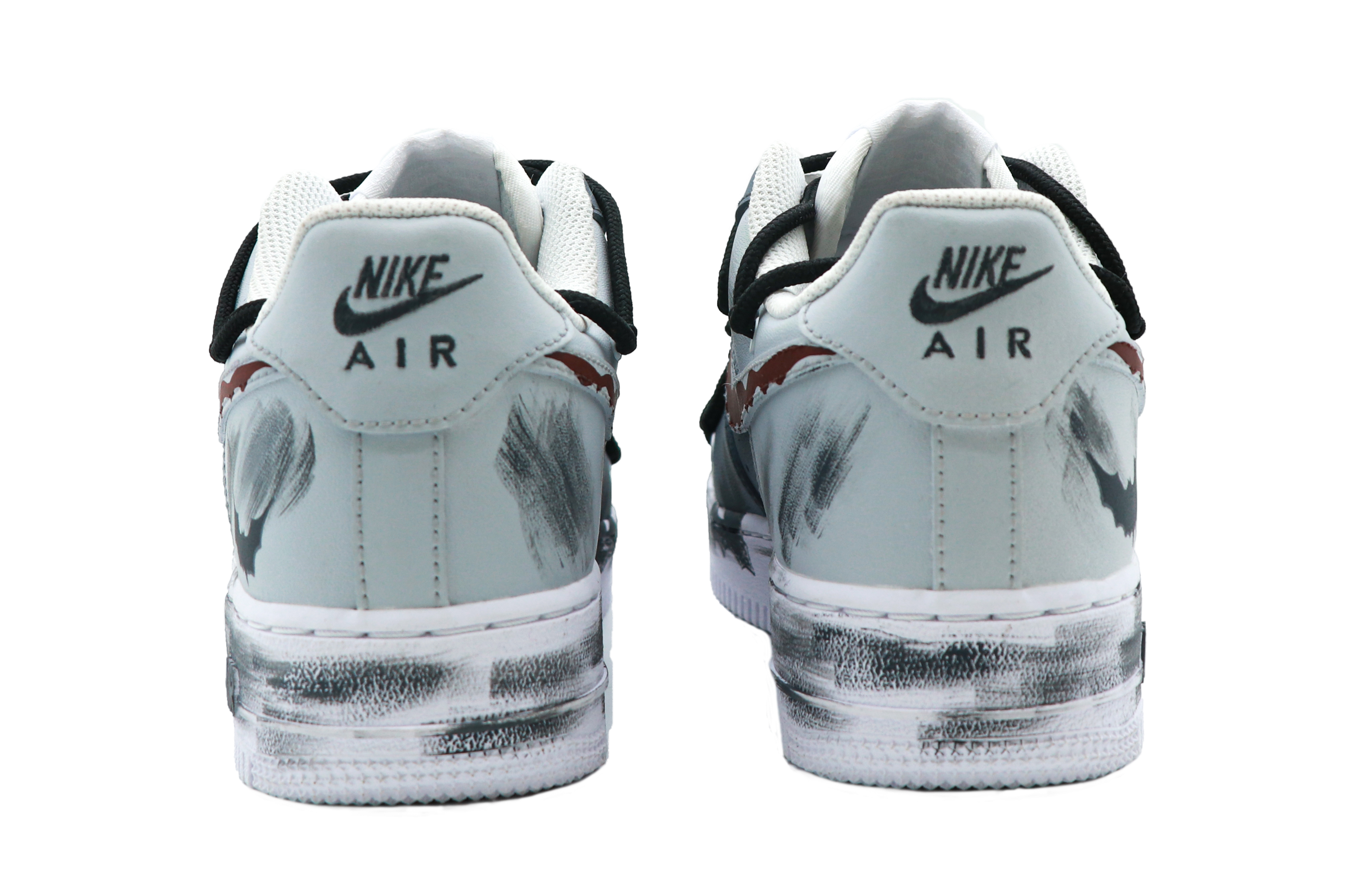 Nike Air Force 1 Coverage Low Top Skateboard Shoes Women's White Gray
