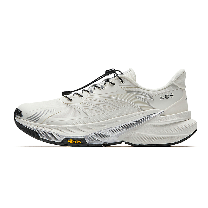 Anta Running Collection Cushioning, Wear Resistant Low Top Casual Running Shoes Men's White Silver