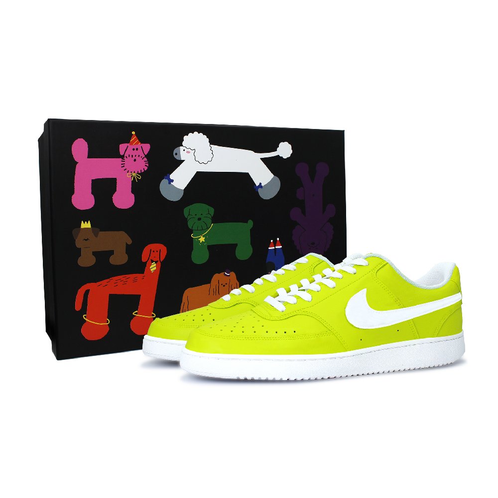 Nike Court Vision 1 Low Top Skateboard Shoes Unisex White Green