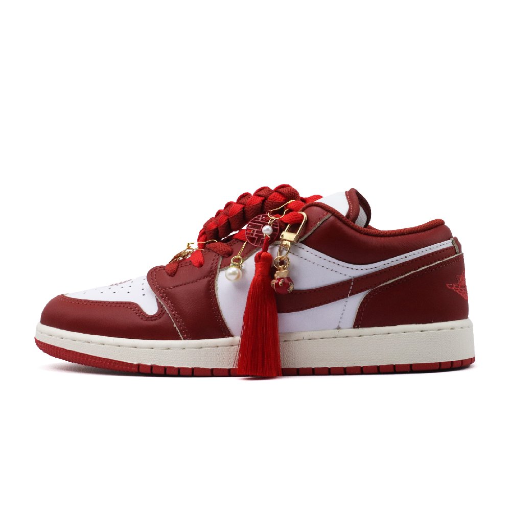 Jordan Air Jordan 1 Red Rhythm Abrasion Resistant Low Top Vintage Basketball Shoes Women's Red