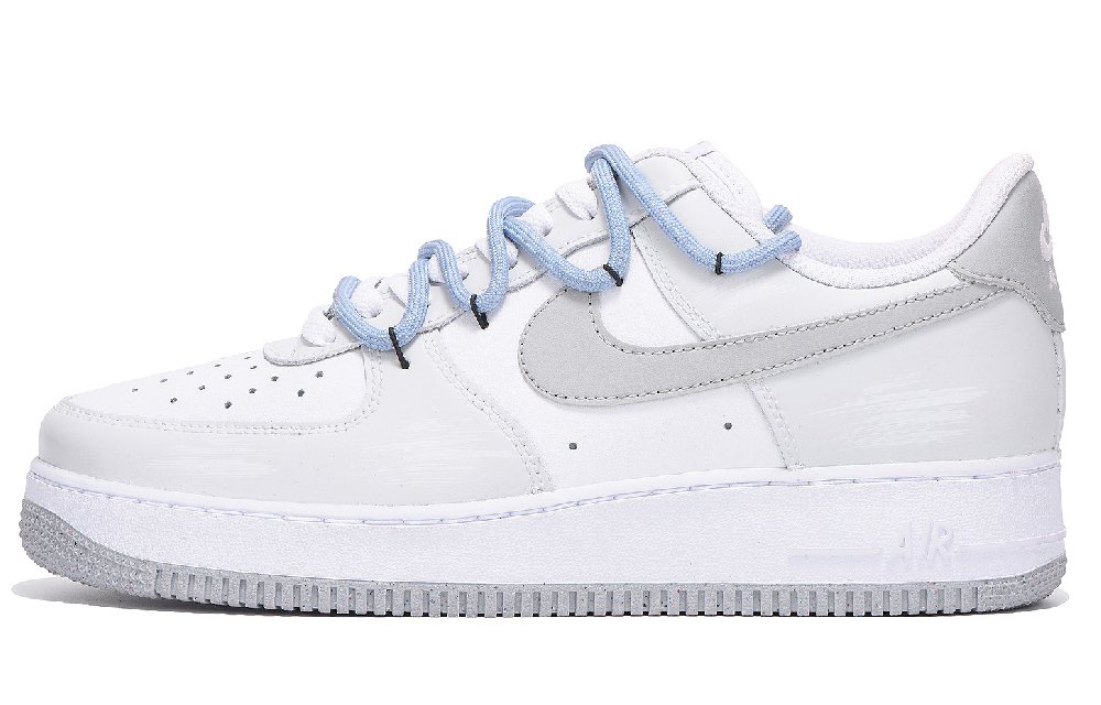 Nike Air Force 1 Coverage Anti-Slip And Wear-Resistant Low-Top Skateboard Shoes Men's Light Gray