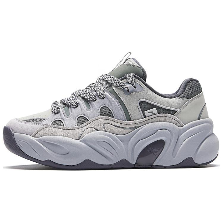 Anta Anti-Slip Wear-Resistant Low-Top Chunky Sneakers Women's Gray